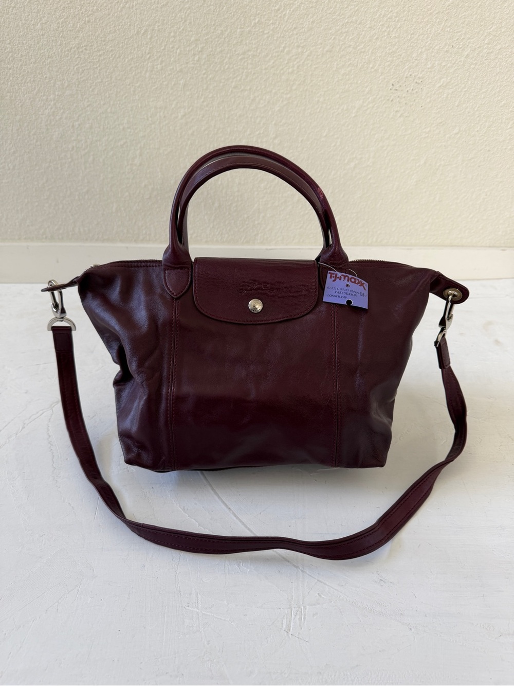Longchamp Burgundy Leather Shoulder Bag